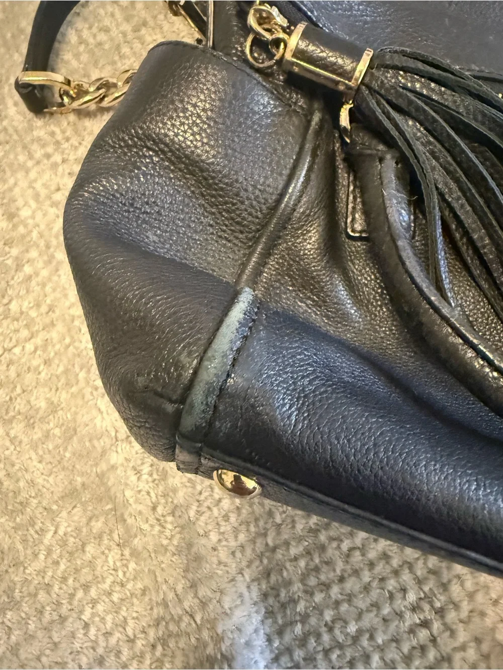 Michael Kors Black Satchel purse with Gold Hardware
